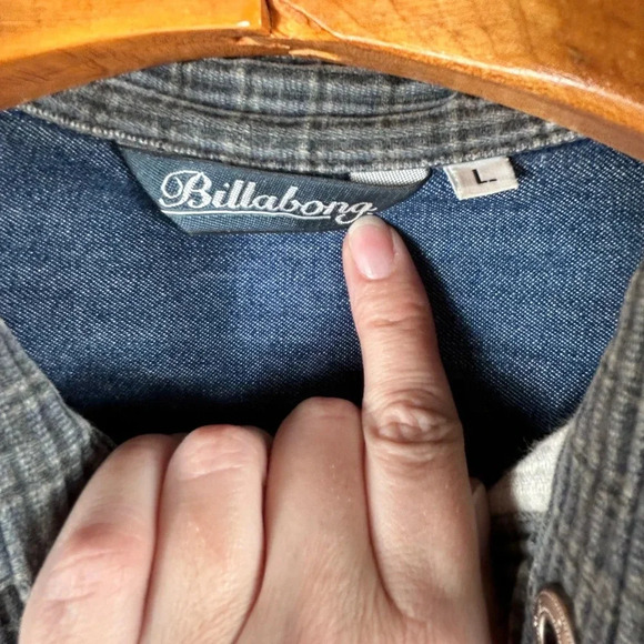 Billabong Shacket Jacket Shirt, Large, plaid Streetwear Grunge Layer Warm Comfy - Picture 2 of 10